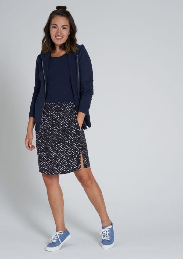 EcoVero Skirt #DOTS Navy von Recolution