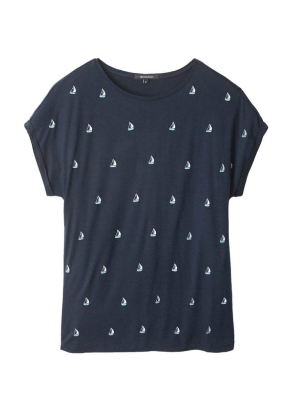 EcoVero T-Shirt #SAILINGBOAT Navy von Recolution