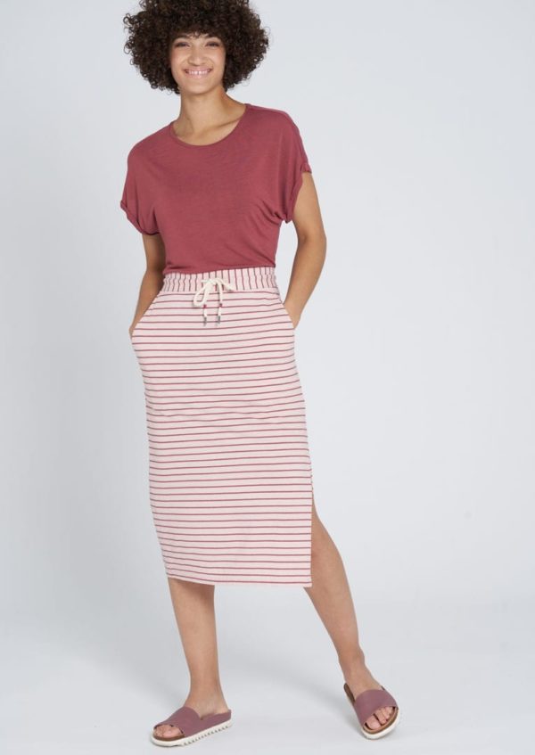 Midi Skirt #STRIPES Light Rose / Dark Rose von Recolution