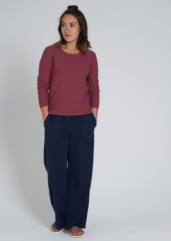 Rib Knit Crew Neck Dark Rose von Recolution