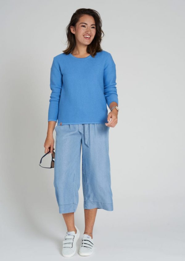 Rib Knit Crew Neck French Blue von Recolution