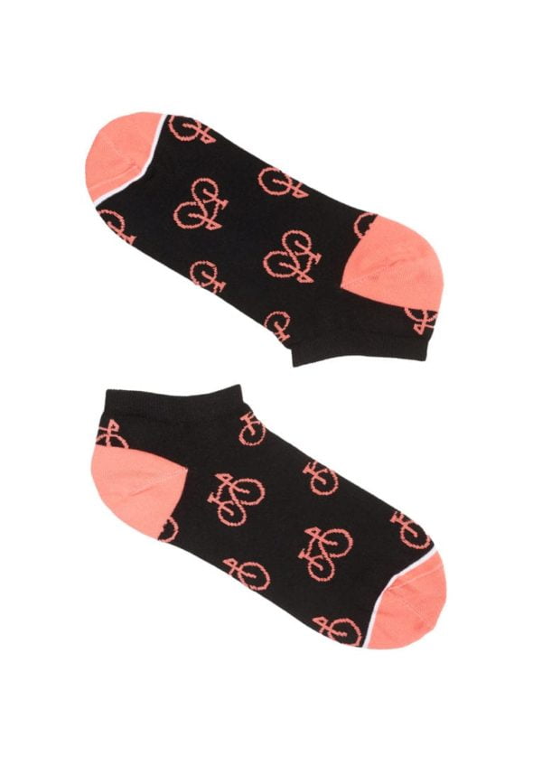 Short Socks #BIKES Black / Coral von Recolution