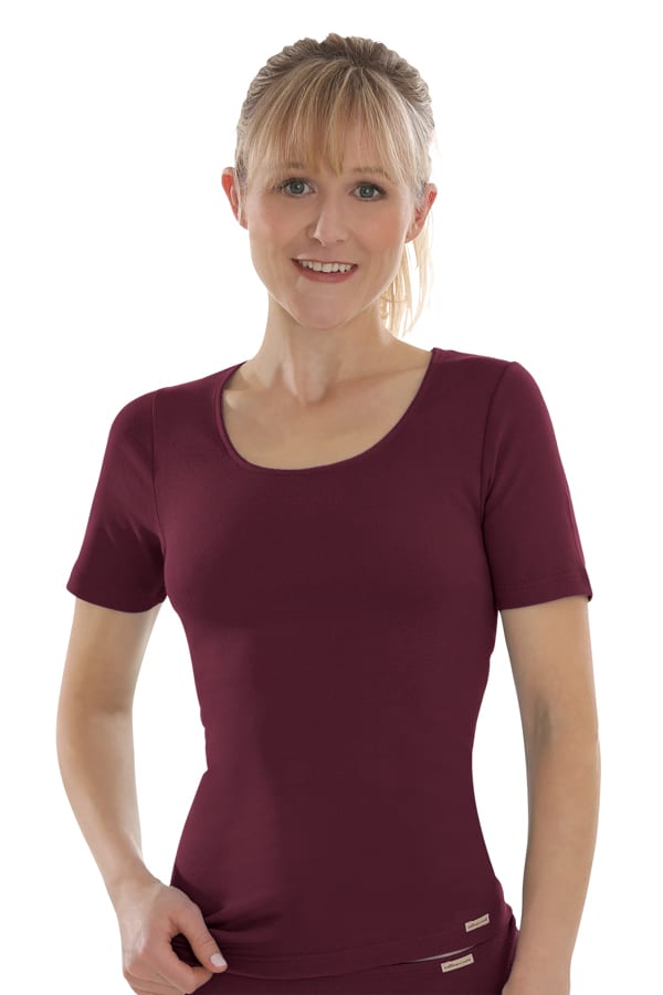 Kurzarm Shirt - Burgund von Comazo