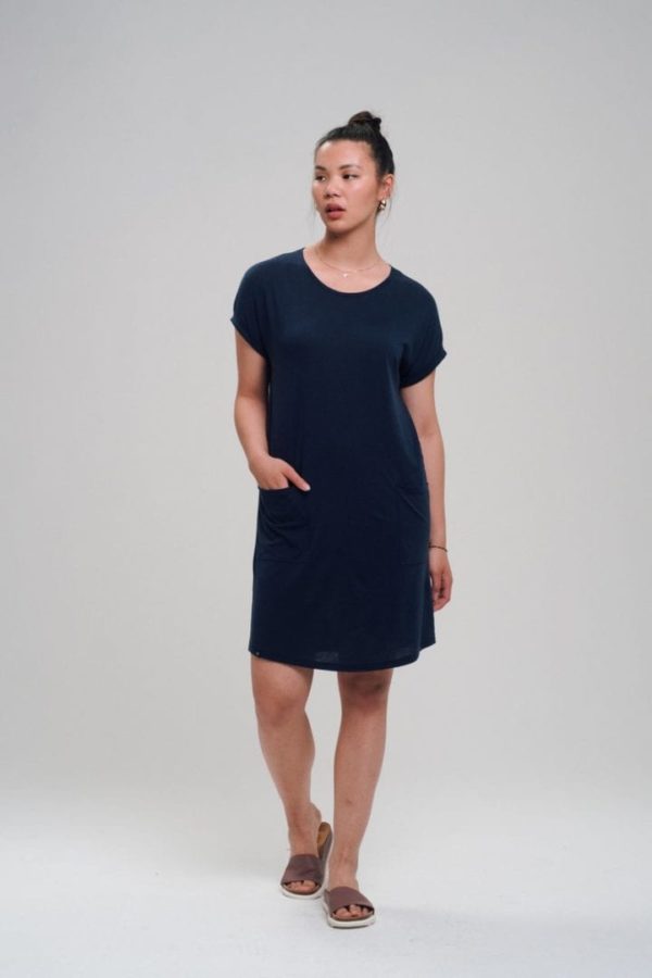 Jerseydress TENCEL Navy von Recolution