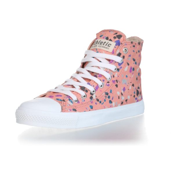 Fair Trainer  White Cap Hi Cut Collection 18 Terrazzo Rose Just White von Ethletic