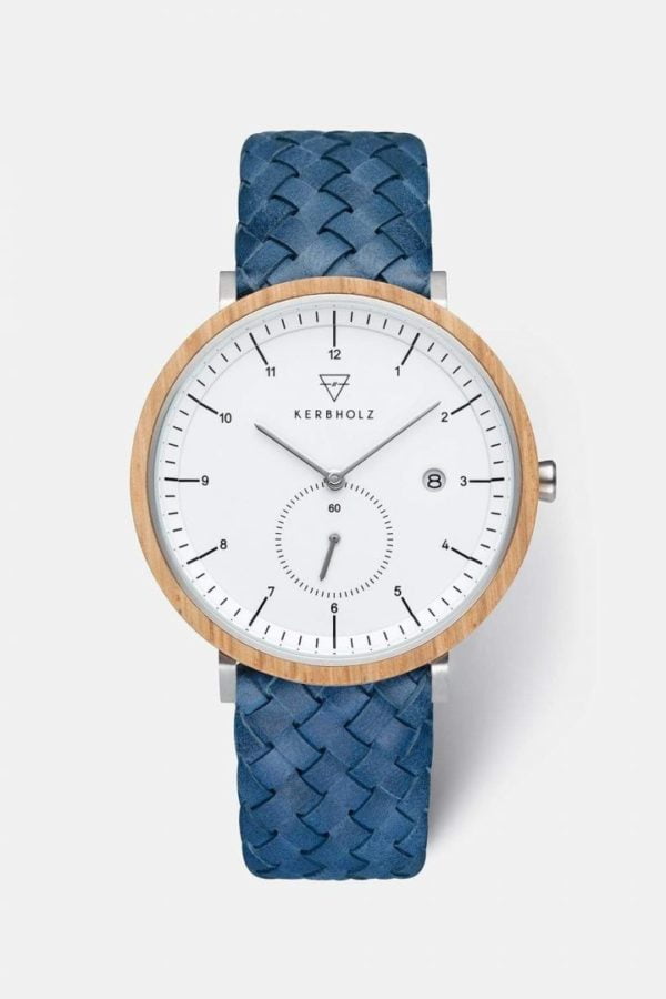 Uhr Anton - Oak Woven Marine von Kerbholz