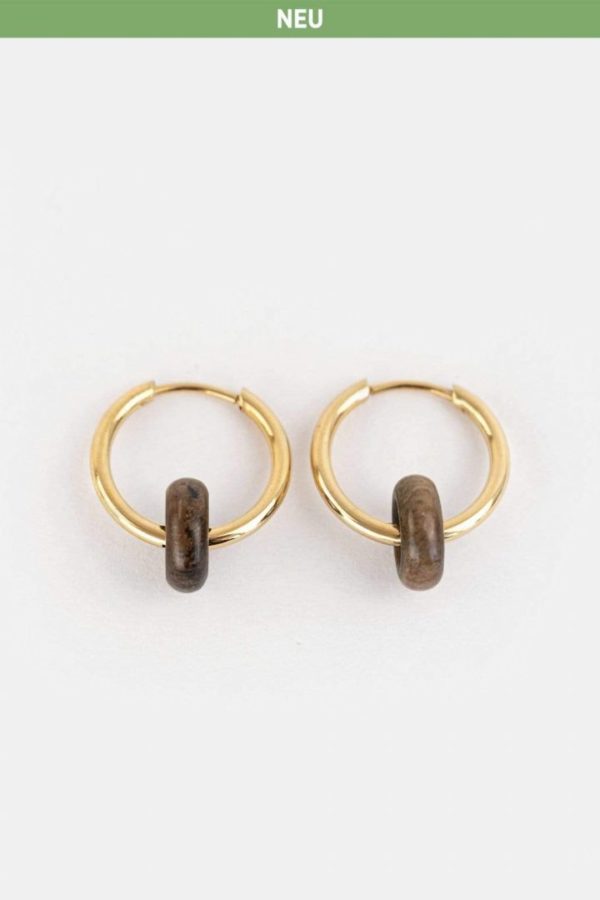 Schmuck Donut Earring - Walnut Gold von Kerbholz