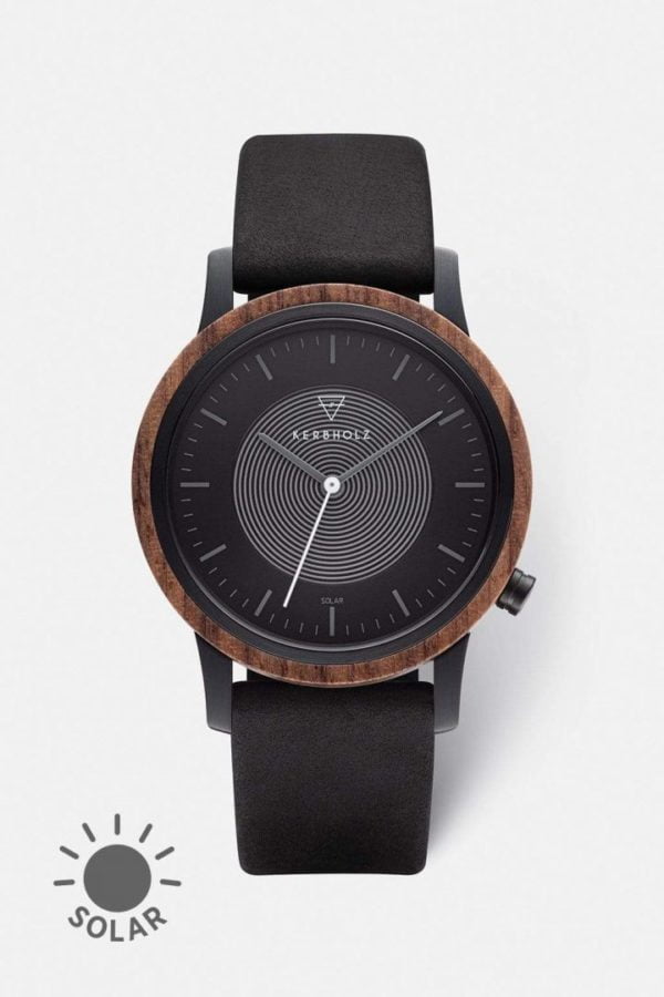 Uhr Fred - Walnut Midnight Black von Kerbholz