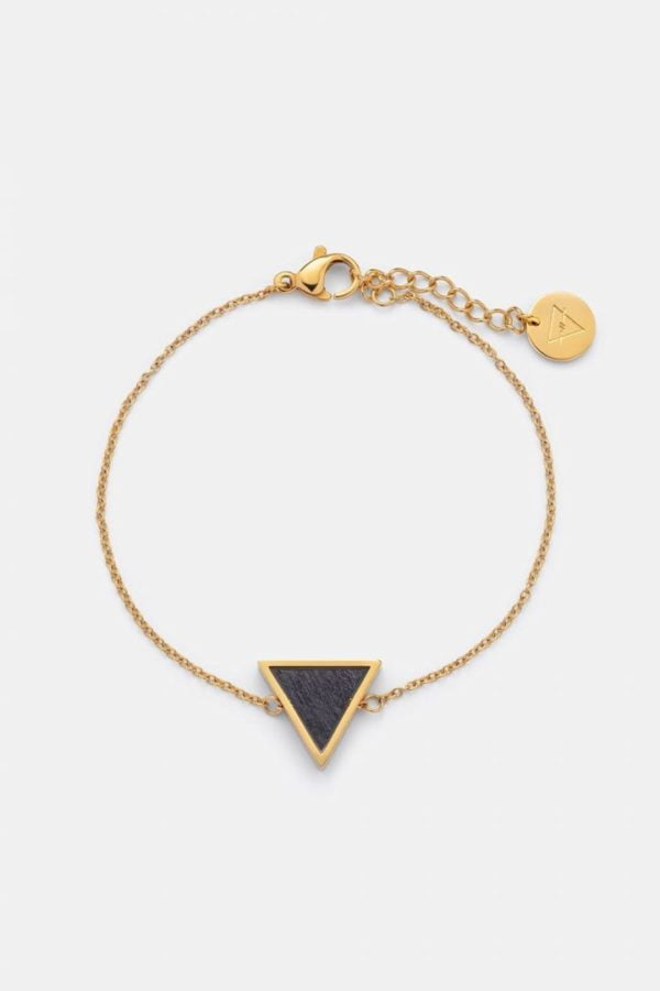 Schmuck Triangle Bracelet - Sandalwood Shiny Gold von Kerbholz
