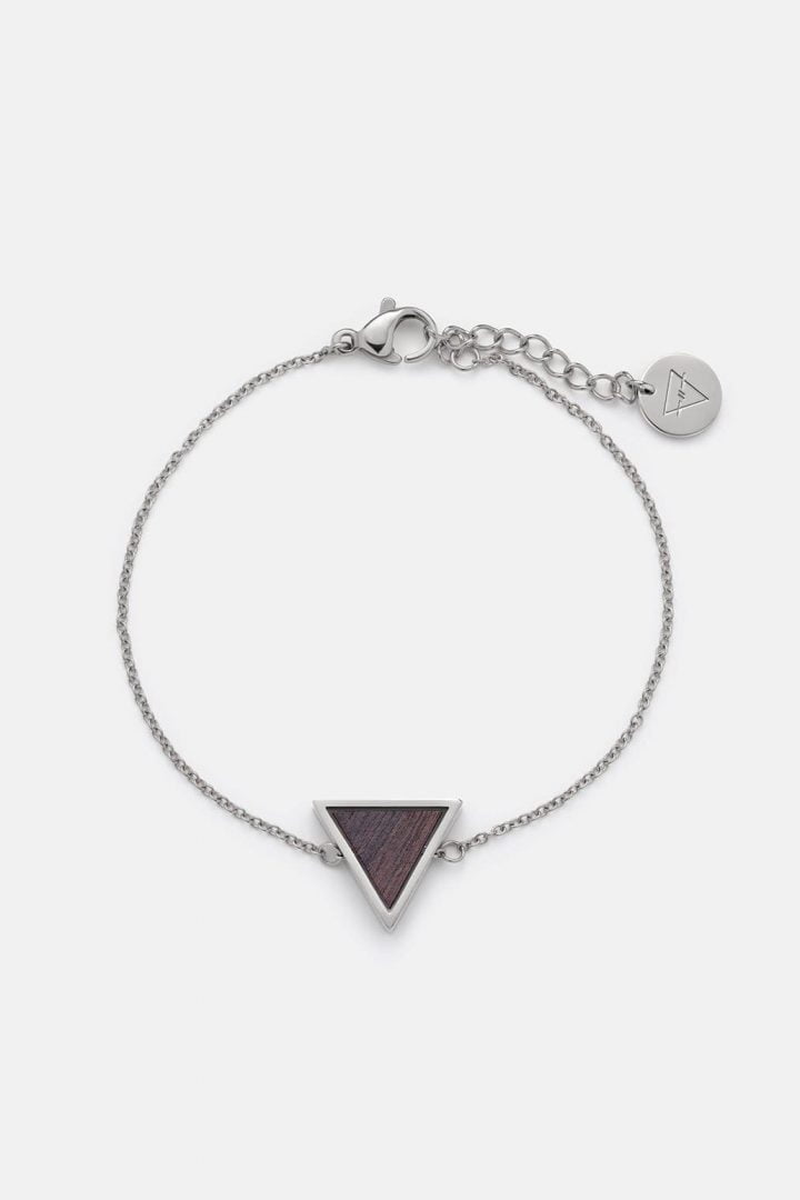 Schmuck Triangle Bracelet - Sandalwood Shiny Silver von Kerbholz