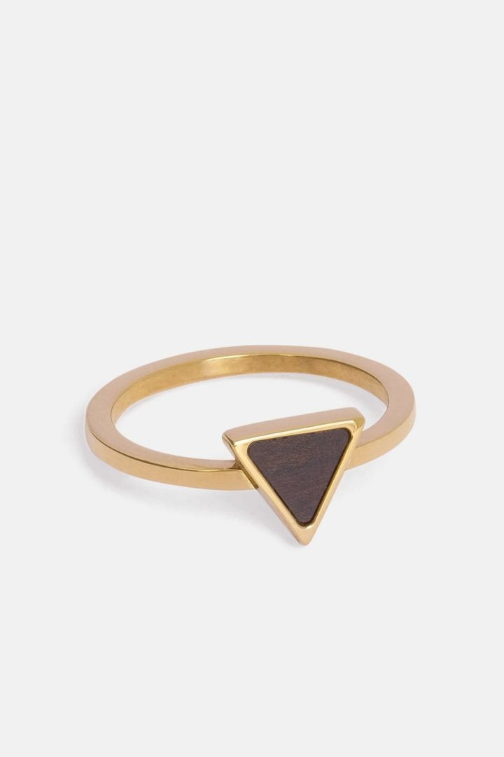 Schmuck Triangle Ring - Gold von Kerbholz