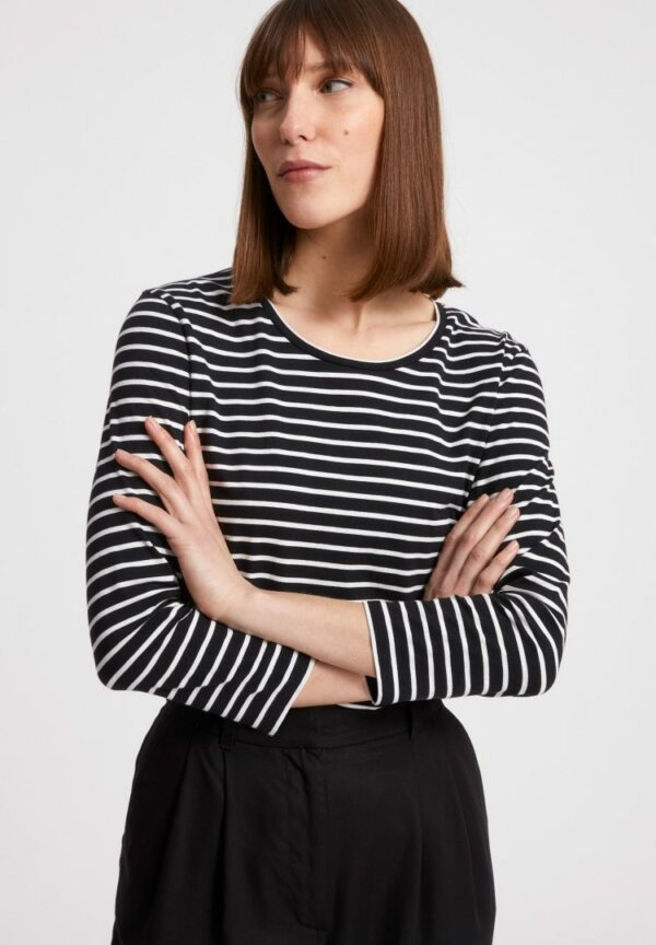 Longsleeve Neaa Stripes In Black-off White von ArmedAngels