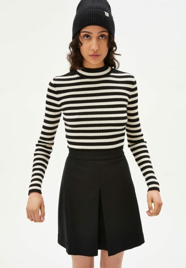 Strickpullover Alaani Striped In Black-oatmilk von ArmedAngels