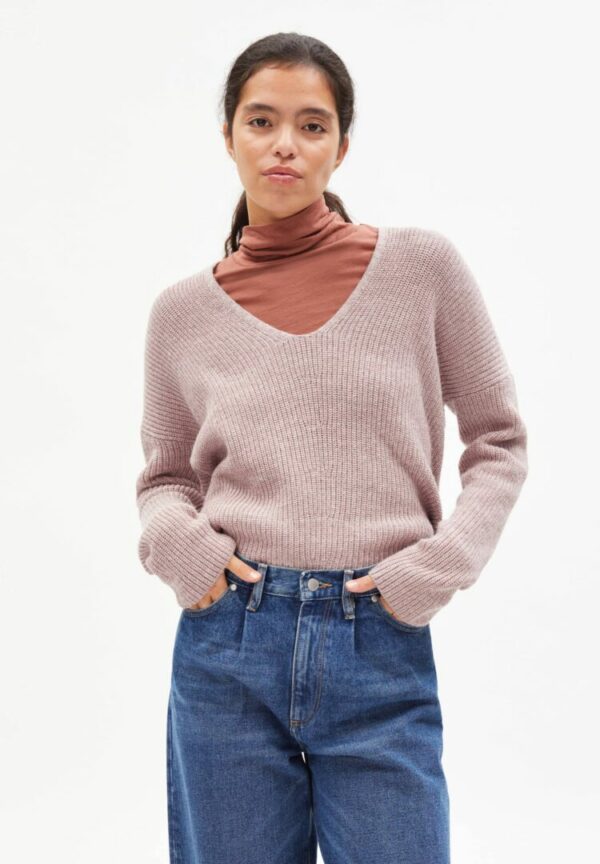 Strickpullover Aryanaa In Kinoko Melange-oatmilk von ArmedAngels
