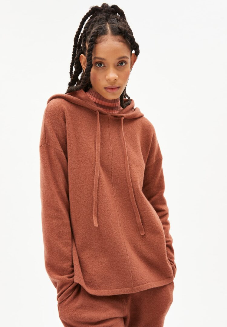 Strickpullover Brianaa Recycled Wool In Copper Glow Melange von ArmedAngels