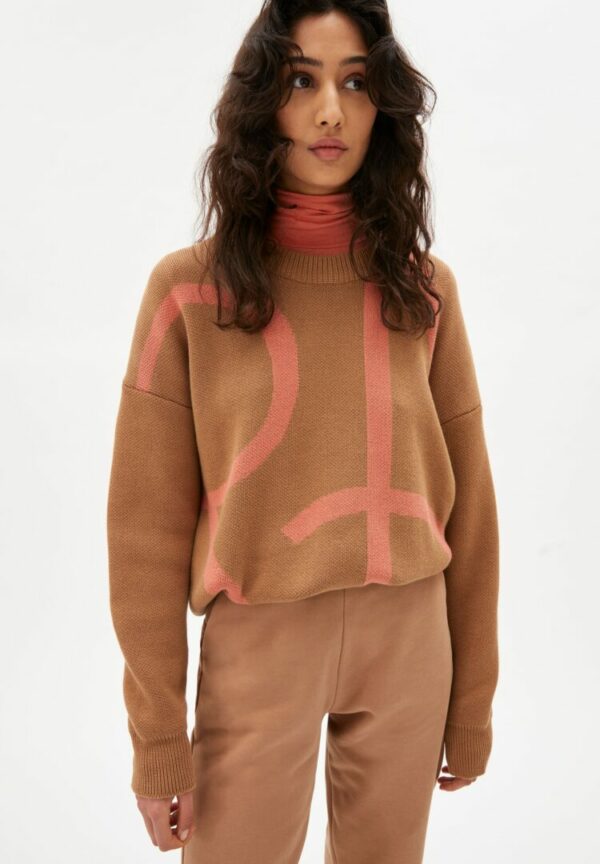 Strickpullover Maniaa Logomania In Smoky Almond-pink Maple von ArmedAngels