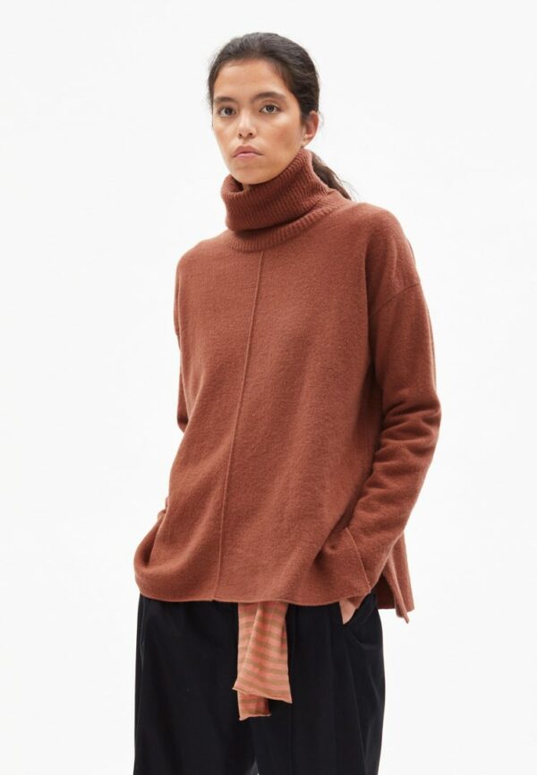Strickpullover Rayaa  Recycled Wool In Copper Glow Melange von ArmedAngels