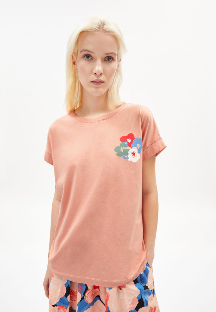 T-shirt Idaa Bouquet In Peach Blossom von ArmedAngels