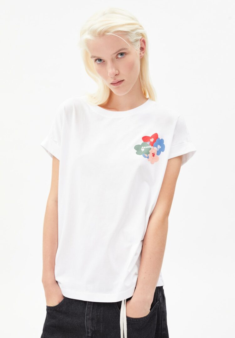 T-shirt Idaa Bouquet In White von ArmedAngels