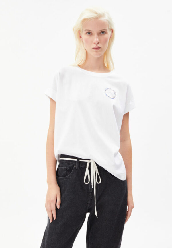 T-shirt Idaa Small Circle In White von ArmedAngels