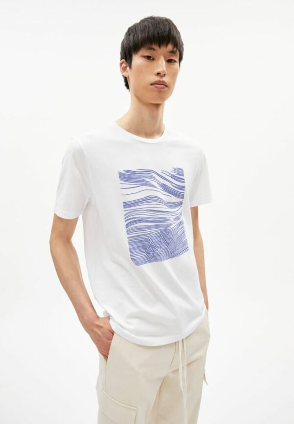 T-shirt Jaames Bicycle In White von ArmedAngels