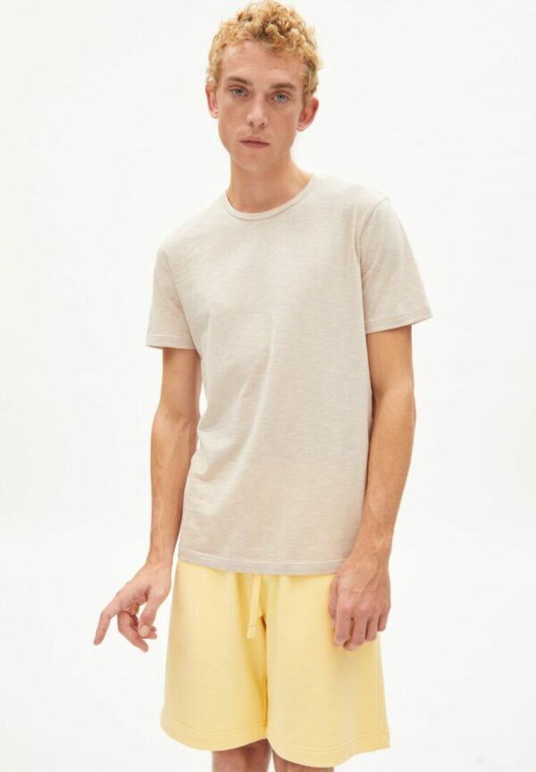 T-shirt Jaames Structure In Light Desert-off White von ArmedAngels