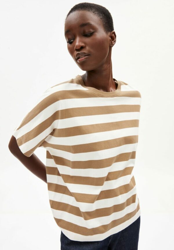 T-shirt Kajaa Block Stripes In Smoky Almond-oatmilk von ArmedAngels