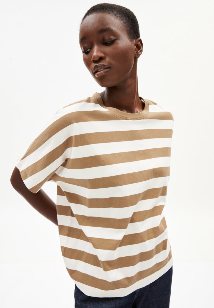 T-shirt Kajaa Block Stripes In Smoky Almond-oatmilk von ArmedAngels
