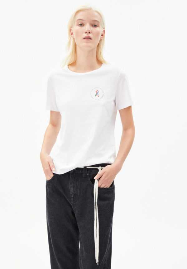T-shirt Maraa Circle Of Bliss In White von ArmedAngels