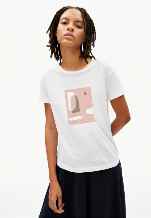 T-shirt Nelaa Cutted Landscape In White von ArmedAngels