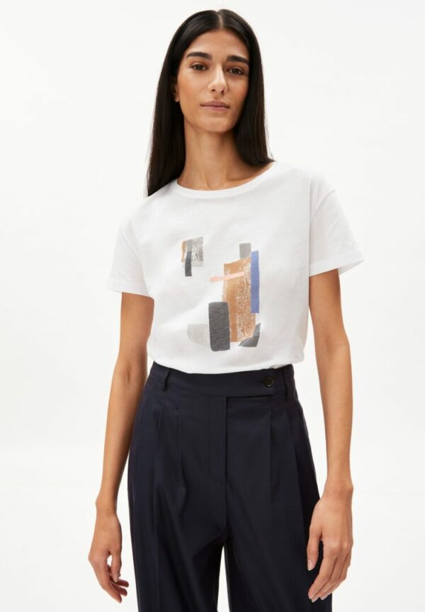 T-shirt Nelaa Squares In White von ArmedAngels