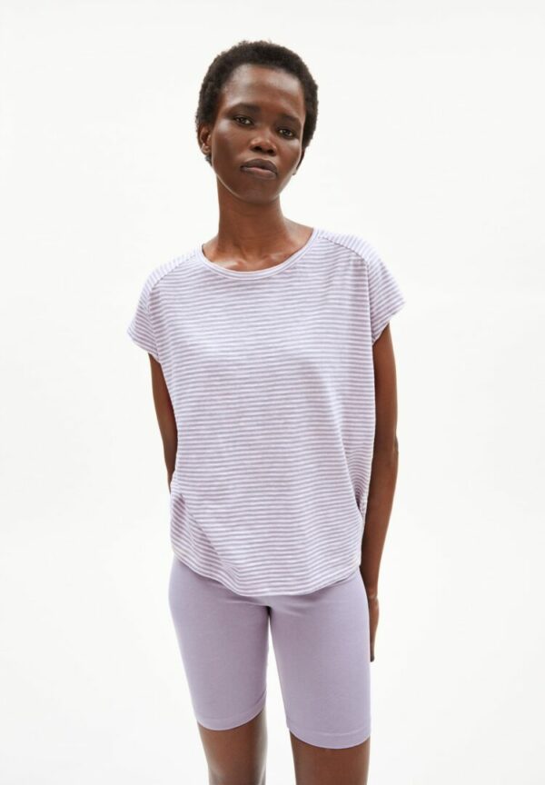 T-shirt Ofeliaa Lovely Stripes In Purple Noise-oatmilk von ArmedAngels