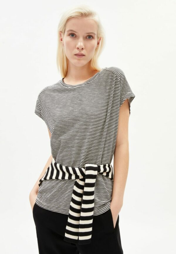 T-shirt Ofeliaa Pretty Stripes In Black-oatmilk von ArmedAngels