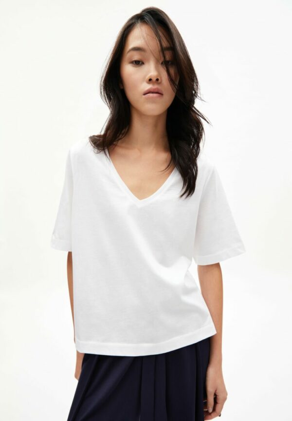 T-shirt Talaa Mercerized In White von ArmedAngels