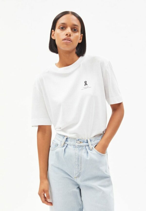 T-shirt Taraa Circular Logo In Used White von ArmedAngels