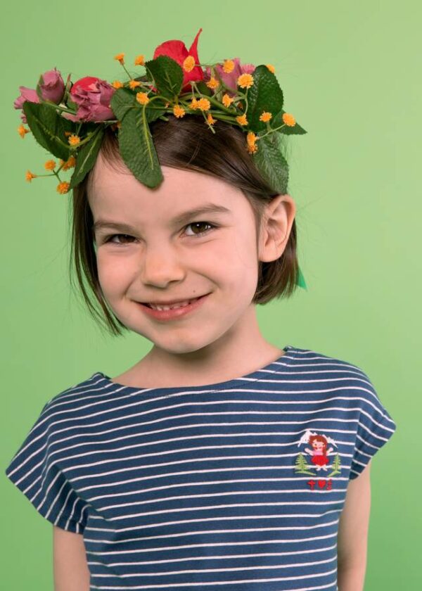 Kinder-shirt Ringelreih Mit Stickerei Blau von blutsgeschwister