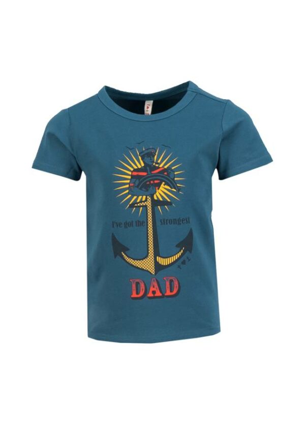 Kinder-shirt Strongest Dad Blau von blutsgeschwister