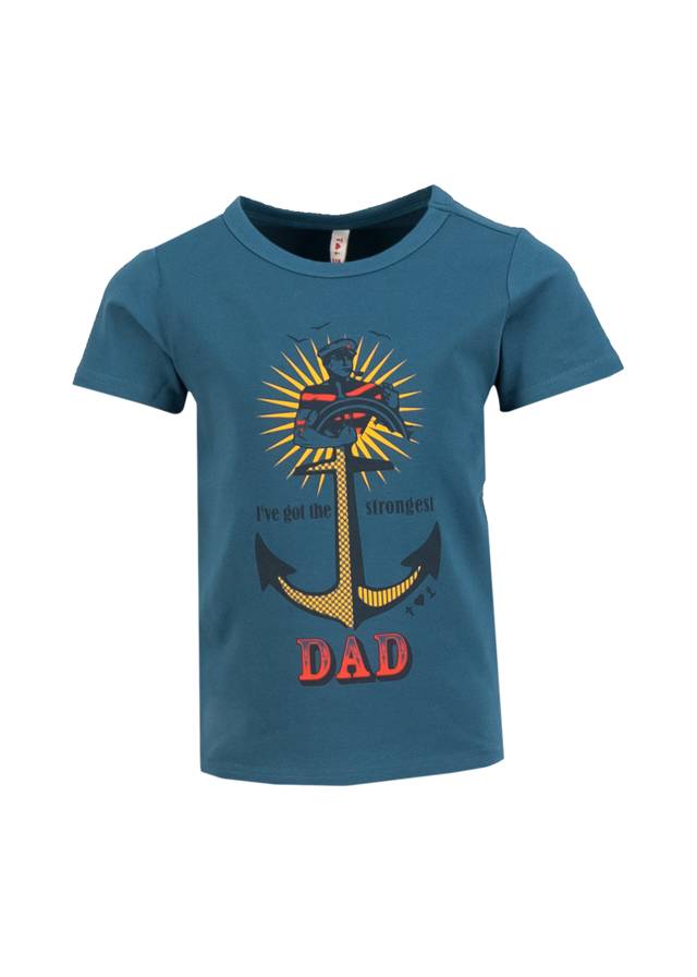 Kinder-shirt Strongest Dad Blau von blutsgeschwister