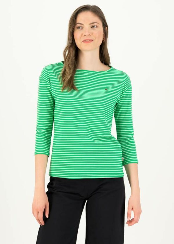 Logo Stripe 3/4 Arm Shirt Grün von blutsgeschwister