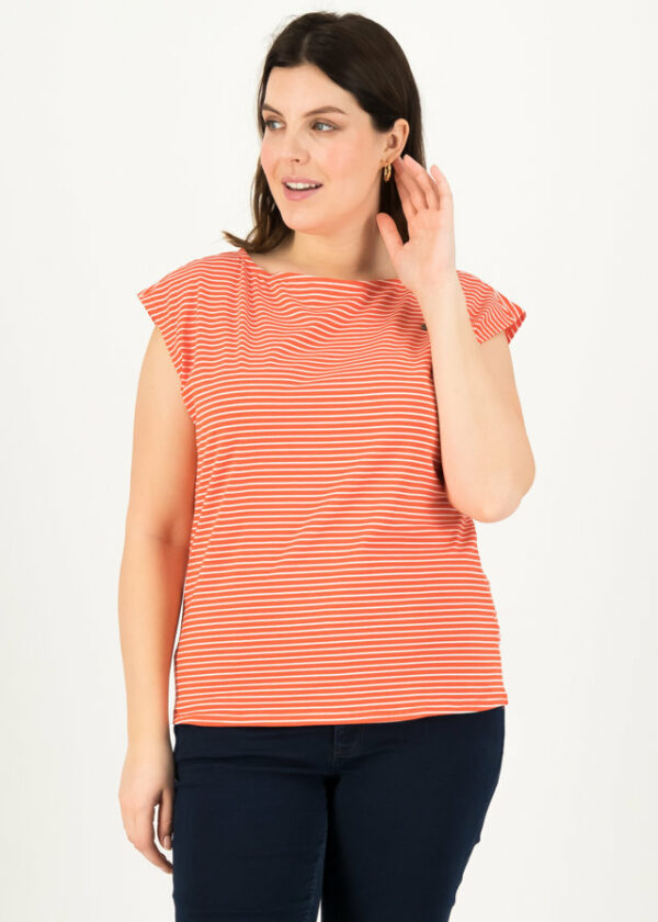 Ringelshirt Logo Stripe Top Rot von blutsgeschwister