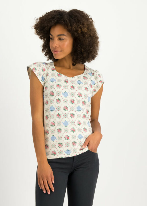 Shirt Charming V Neck Beige von blutsgeschwister