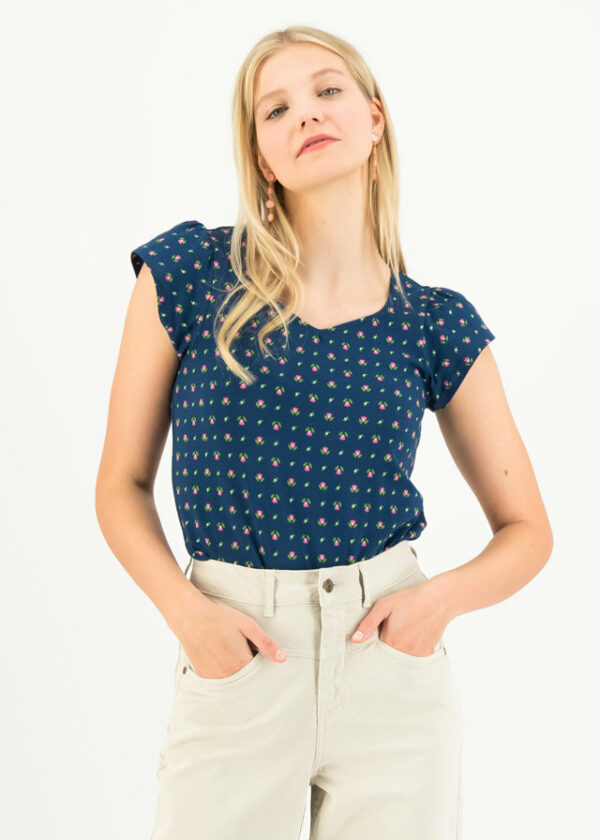 Shirt Charming V Neck Blau von blutsgeschwister