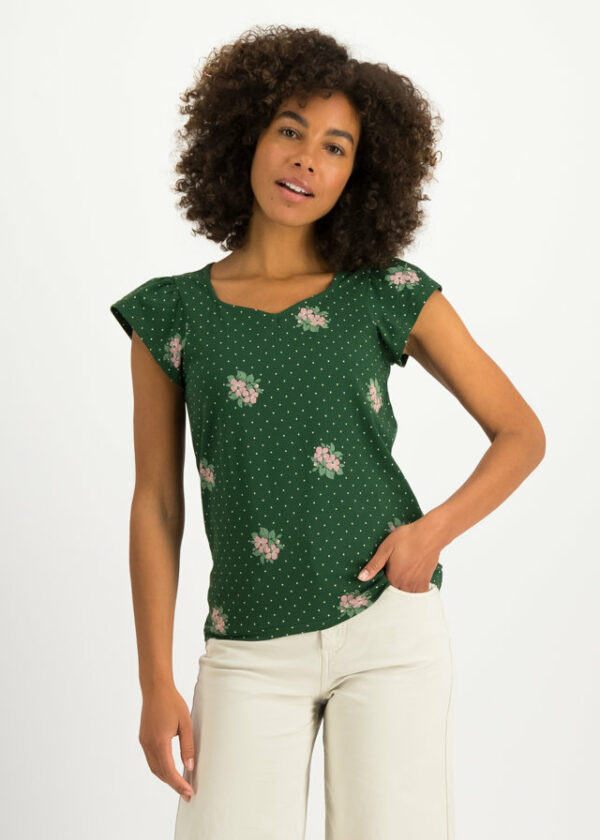 Shirt Charming V Neck Grün von blutsgeschwister