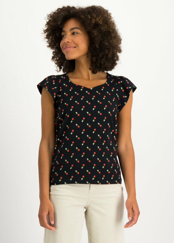 Shirt Charming V Neck Schwarz von blutsgeschwister