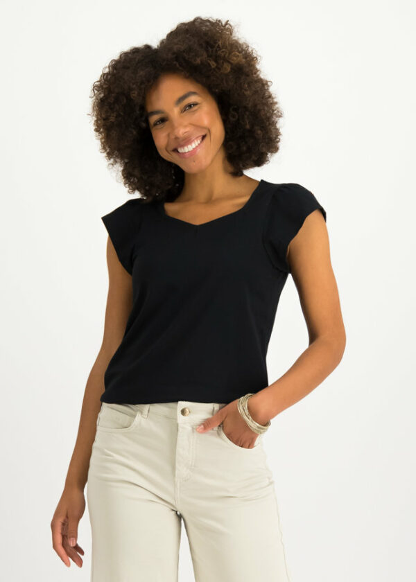 Shirt Charming V Neck Schwarz von blutsgeschwister