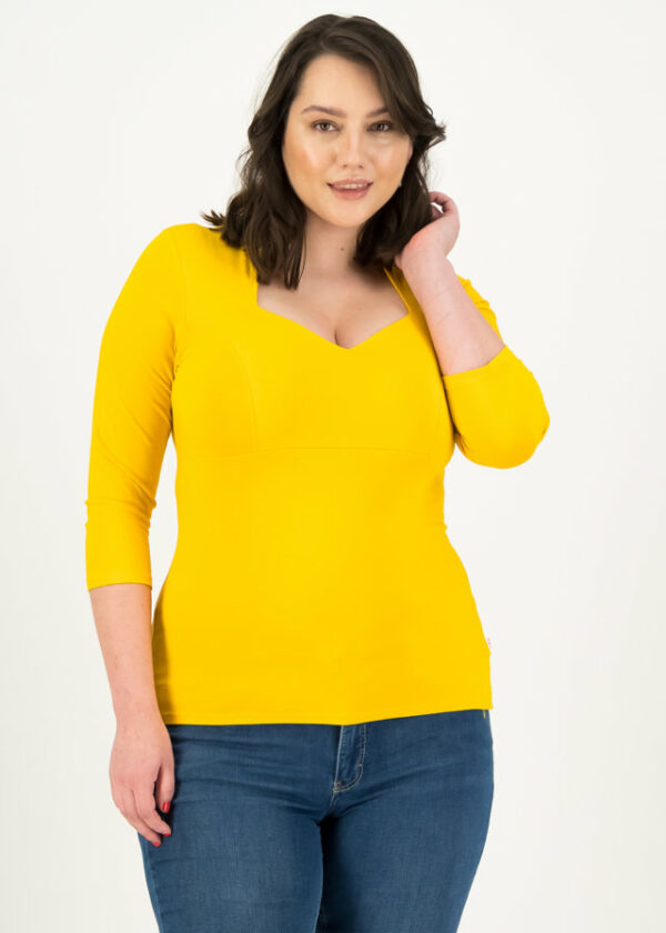 Shirt Pow Wow Vau Cropped Gelb von blutsgeschwister