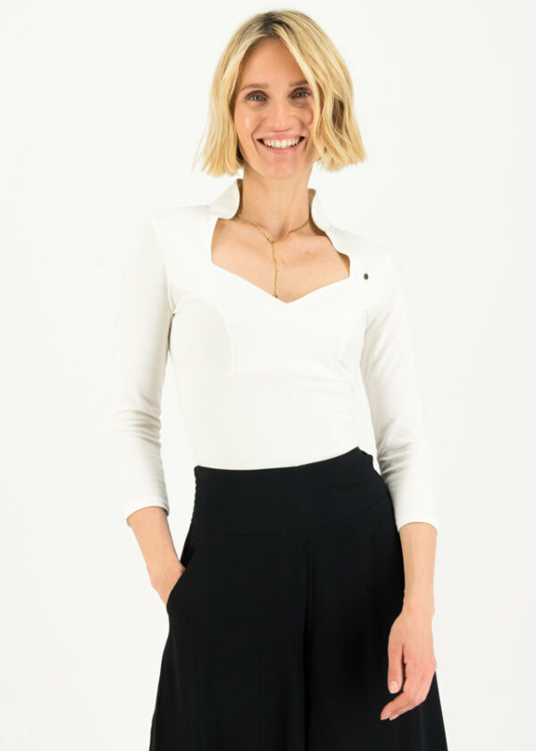 Shirt Pow Wow Vau Cropped Weiß von blutsgeschwister