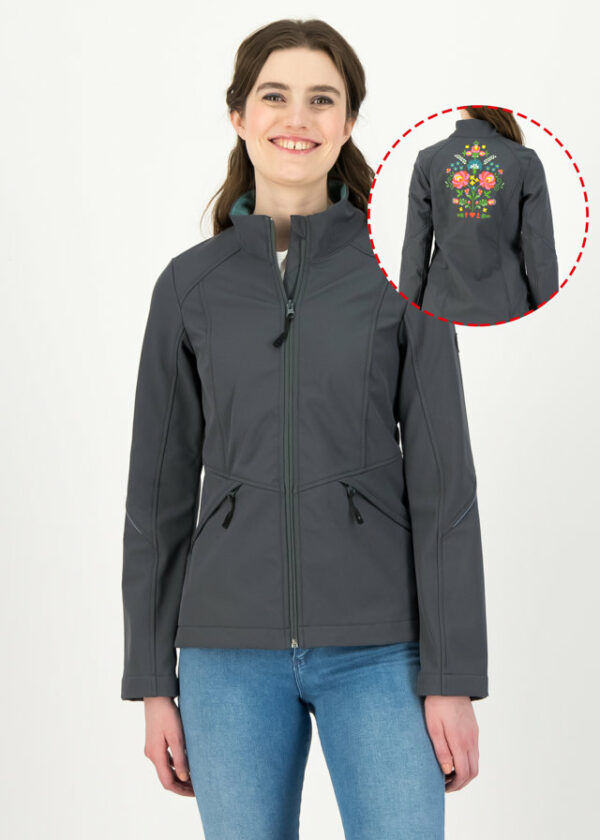 Softshelljacke Wanderlust Turtle Grau von blutsgeschwister