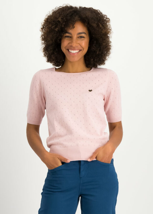 Strickpullover Pretty Preppy Crewneck Rosa von blutsgeschwister