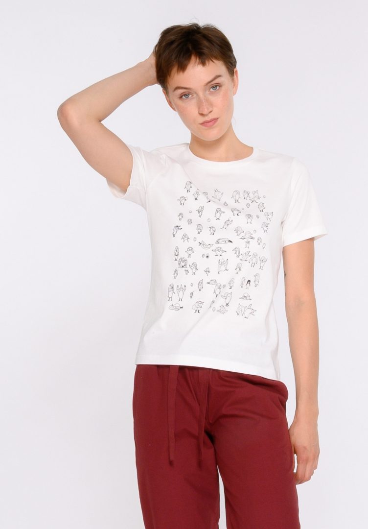 Damen Print T-Shirt PENGUINS  von ThokkThokk